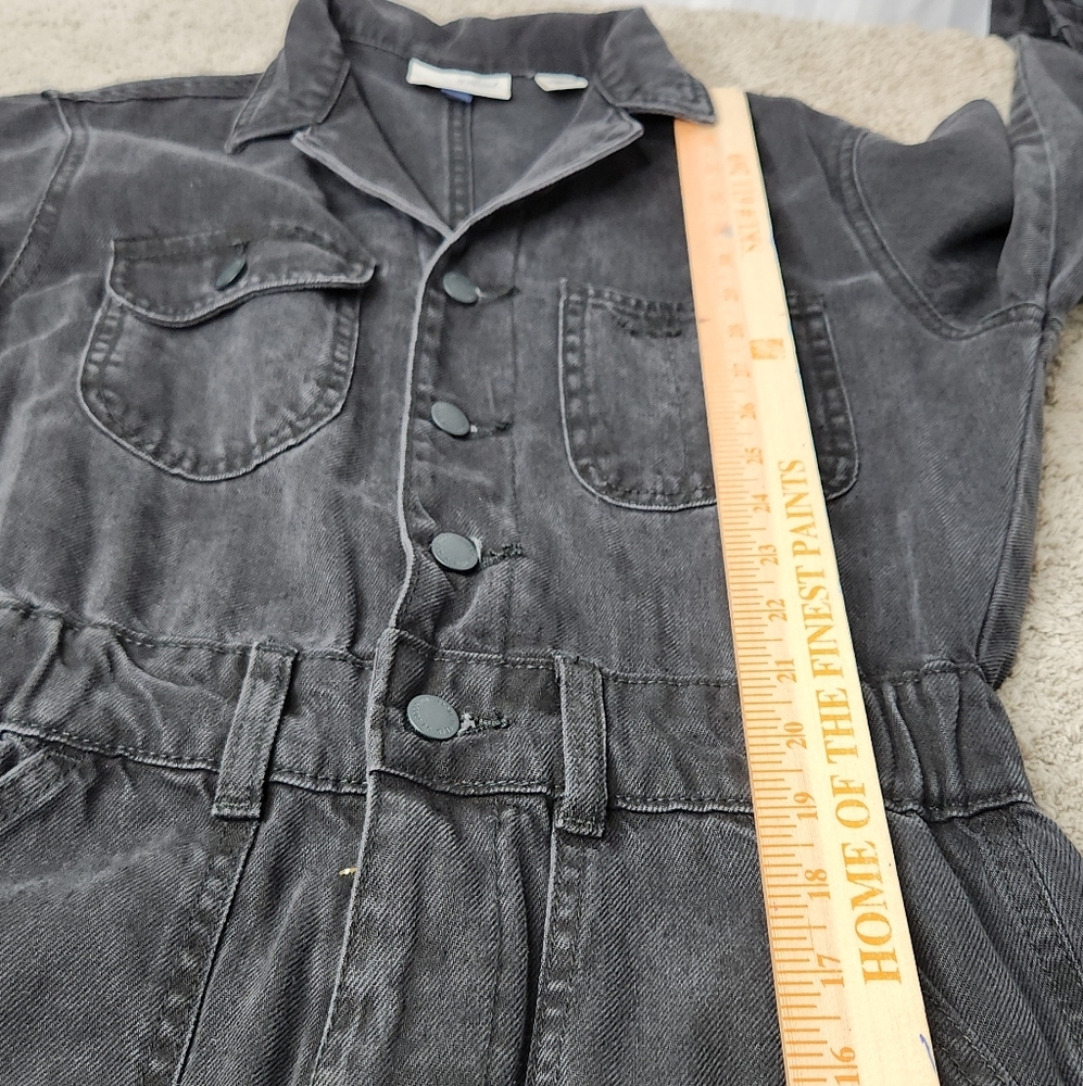 Woman's Long Sleeve Denim Jumpsuit - Universal Threads Black 4 - Picture 10 of 16